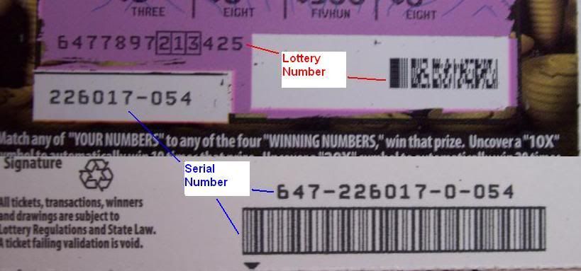 Ticket Lottery numbers