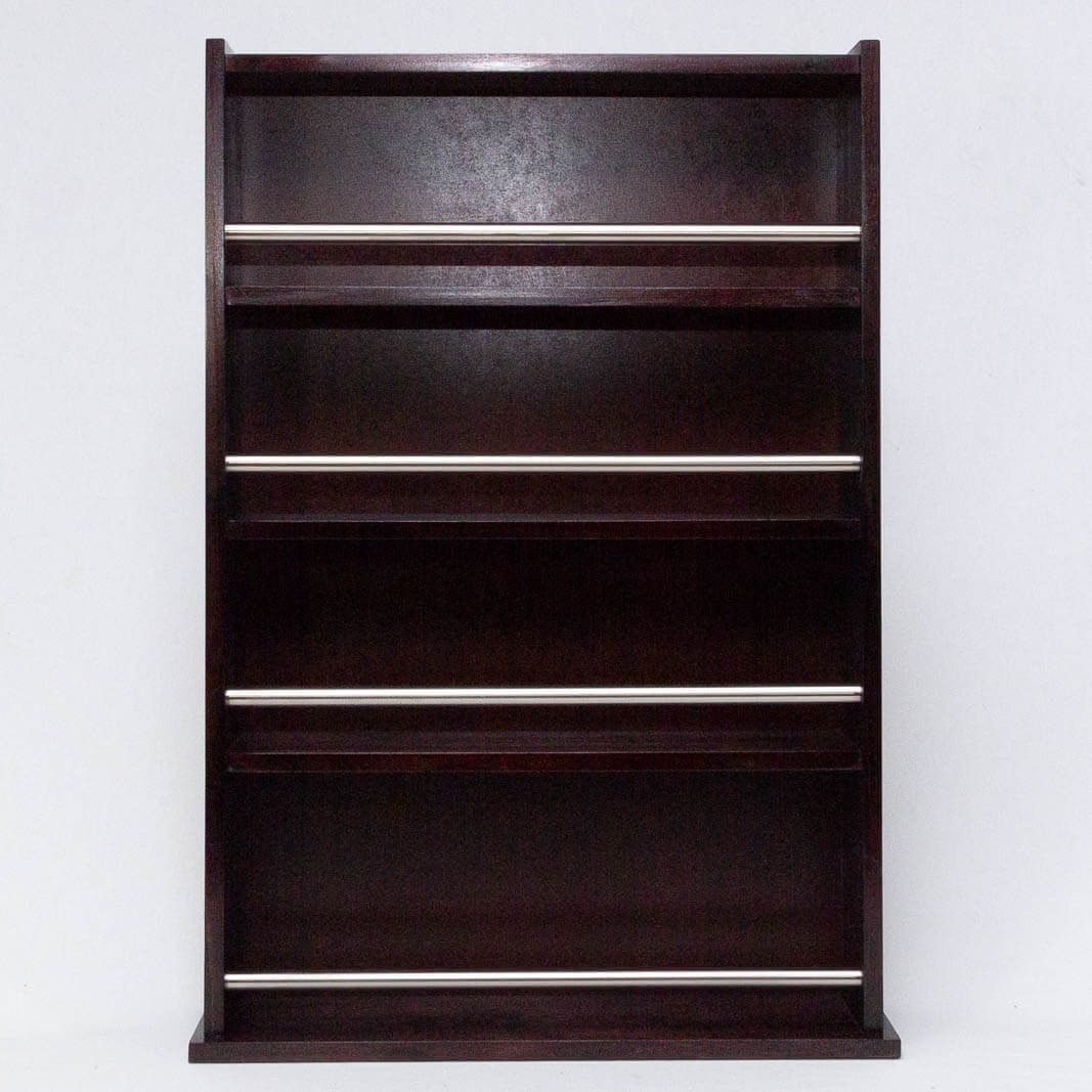 4 Tiers Stainless Steel Bar Wooden Closed Top Spice Rack 72 Jars