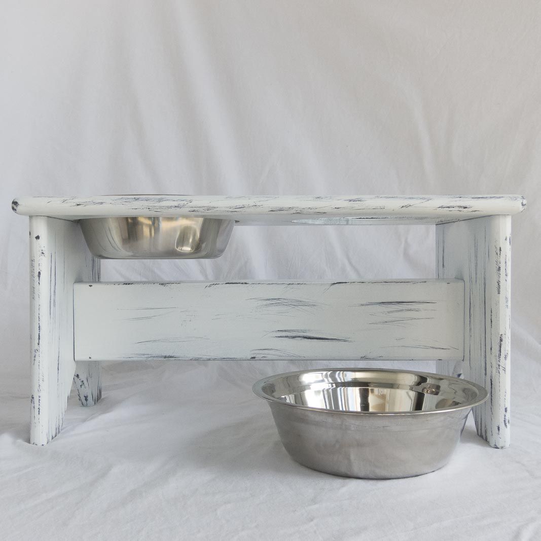 Elevated Dog Bowl Stand Wooden 2 Bowls 250 mm/10" Tall Raised
