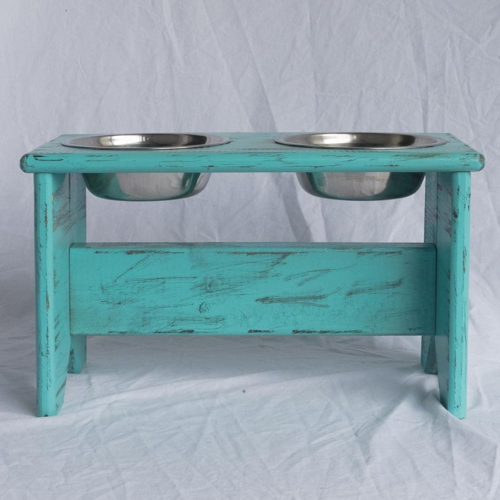 Elevated Dog Bowl Stand Wooden 2 Bowls 250 mm/10" Tall Raised