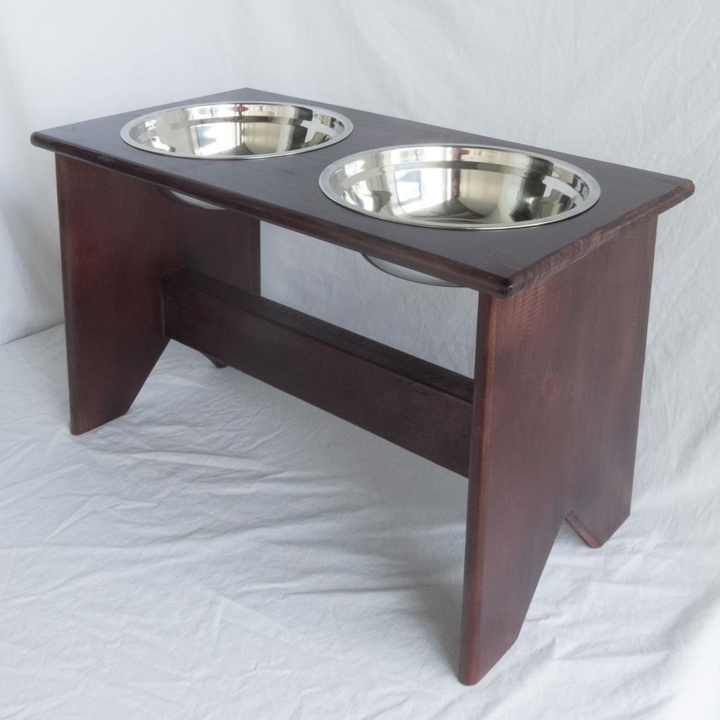 Elevated Dog Bowl Stand Wooden 2 Bowls 250 mm/10" Tall Raised
