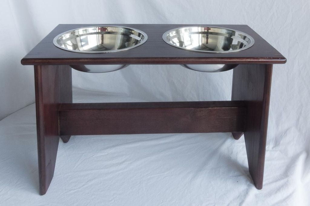Elevated Dog Bowl Stand Wooden 2 Bowls 250 mm/10" Tall Raised
