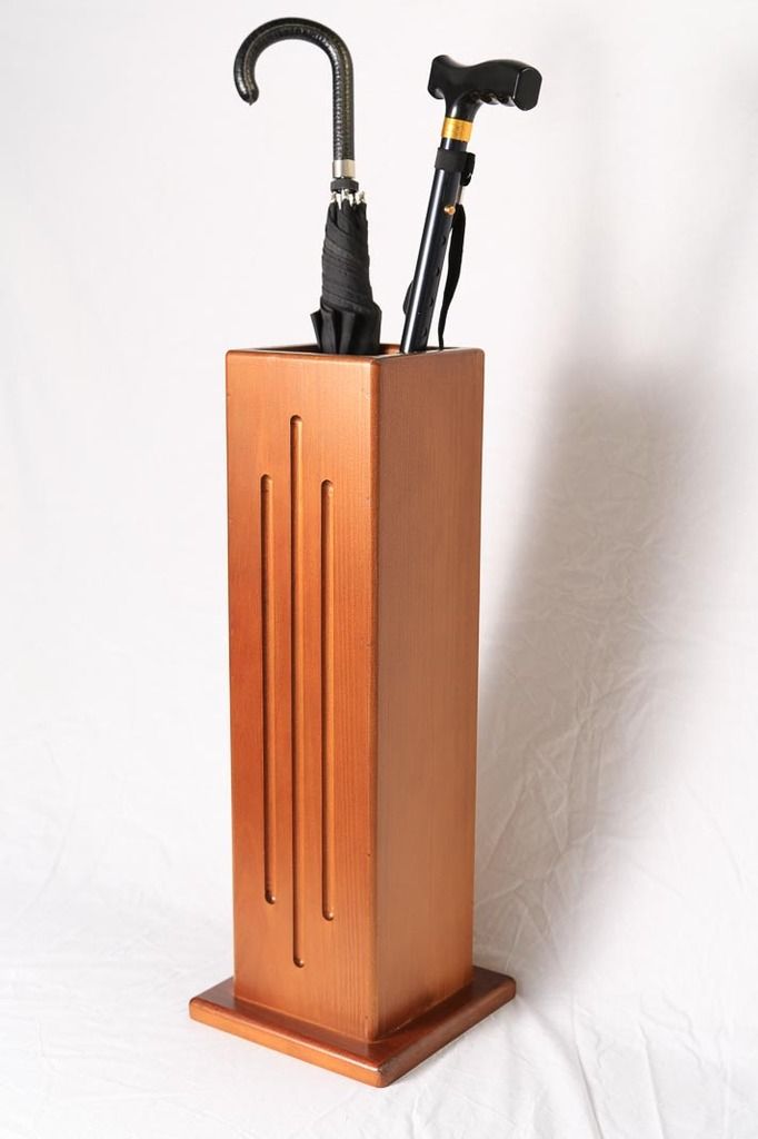 Wooden Umbrella Stand and Walking Cane Holder 3 vertical grooves eBay