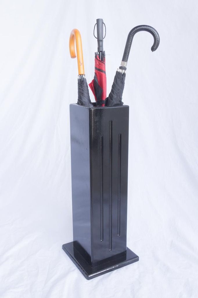 Wooden Umbrella Stand and Walking Cane Holder 3 vertical grooves eBay