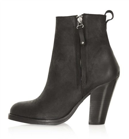 Topshop ANGEL LEATHER HEELED BOOTS