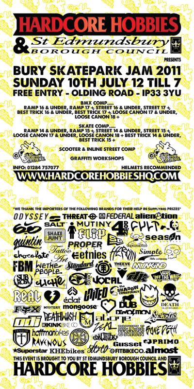 hardcore hobbies,hhhq,bury st edmunds,suffolk,england,uk,bmx,skate,skateboard,clothing,footwear,BSE skatepark Jam,2011