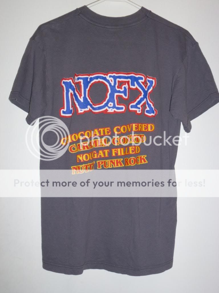   NOFX sm SHIRT europe early 1990s 90s Screen Stars punk rock candy bar