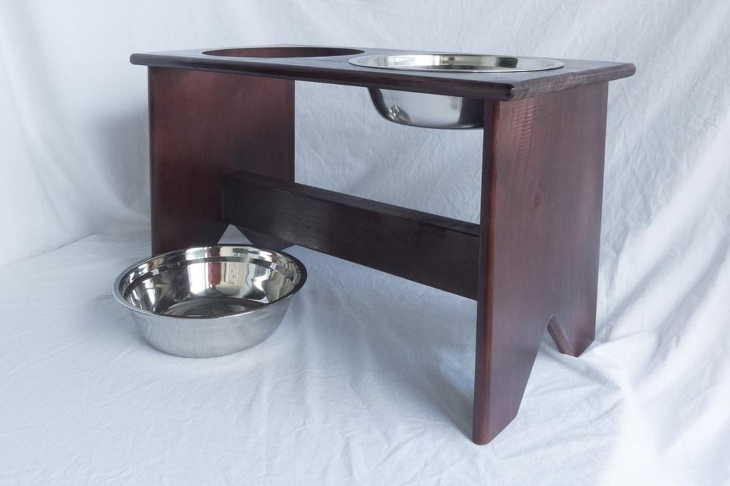 Elevated Dog Bowl Stand - Wooden - 2 Bowls - 250 mm/10