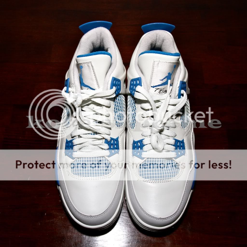 DS Nike Air Jordan IV 4 Retro White Military Blue Grey Sz 10 i ii iii 