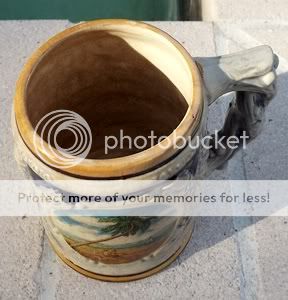 vtg. 1940s PUERTO RICO beer stein~beach & castle  