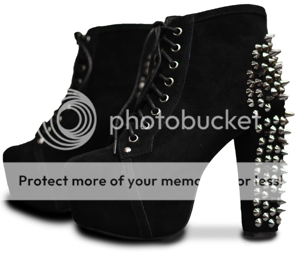 Jeffrey Campbell Spike Lita Black Suede W/ Gunmetal Spikes 6 Overseas 